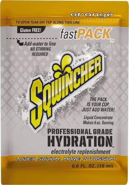 Sqwincher - 0.6 oz Pack Orange Activity Drink - Liquid Concentrate, Yields 6 oz - Industrial Tool & Supply