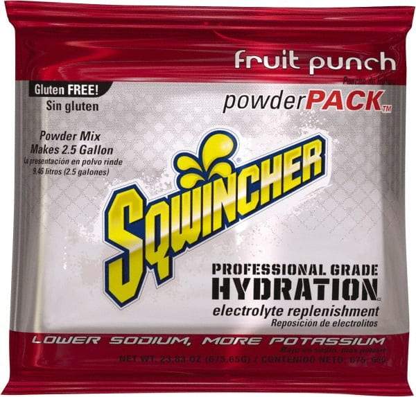 Sqwincher - 23.83 oz Pack Fruit Punch Activity Drink - Powdered, Yields 2.5 Gal - Industrial Tool & Supply