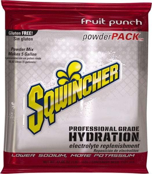 Sqwincher - 47.66 oz Pack Fruit Punch Activity Drink - Powdered, Yields 5 Gal - Industrial Tool & Supply