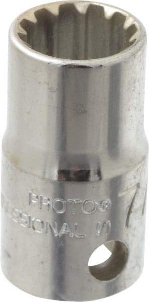 Proto - 3/8" Drive, 7/16" Socket, Spline Socket - 12 Points, 1-1/16" OAL - Industrial Tool & Supply