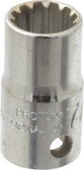 Proto - 3/8" Drive, 7/16" Socket, Spline Socket - 12 Points, 1-1/16" OAL - Industrial Tool & Supply