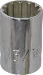 Proto - 1/2" Drive, 13/16" Socket, Spline Socket - 12 Points, 1-9/16" OAL - Industrial Tool & Supply