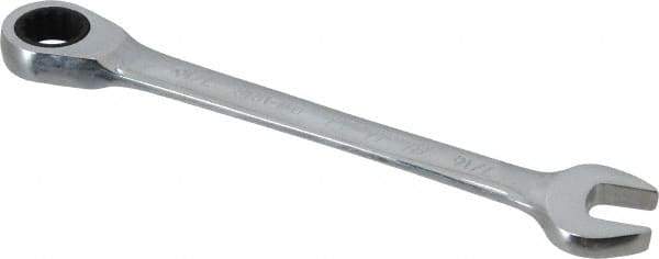 Blackhawk by Proto - 7/16" 12 Point Combination Wrench - 15° Head Angle, 5-39/64" OAL, Steel, Chrome Finish - Industrial Tool & Supply