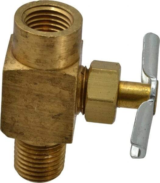 Eaton - 150 Max psi, 1/4" Pipe, Brass, Inline Instrumentation Needle Valve - FNPT x MNPT End Connections - Industrial Tool & Supply