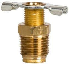 Eaton - Steel External Seat Drain Cock & Shutoff Valve - 3/8 Thread, 150 Max psi - Industrial Tool & Supply