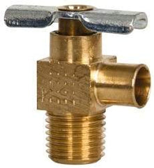 Eaton - 3/8" Pipe, Steel Hose to Pipe Drain Cock & Shutoff Valve - 1/4 Thread, 150 Max psi - Industrial Tool & Supply
