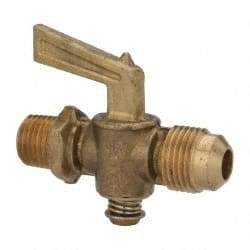 Eaton - 3/8" Tube, Steel Straightway Drain Cock & Shutoff Valve - 1/4 Thread, 30 Max psi - Industrial Tool & Supply