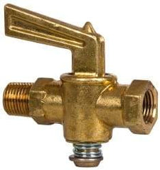 Eaton - Steel Pipe Fitting Drain Cock & Shutoff Valve - 1/8 Thread, 30 Max psi - Industrial Tool & Supply
