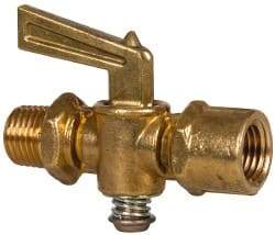 Eaton - Steel Pipe Fitting Drain Cock & Shutoff Valve - 1/4 Thread, 30 Max psi - Industrial Tool & Supply