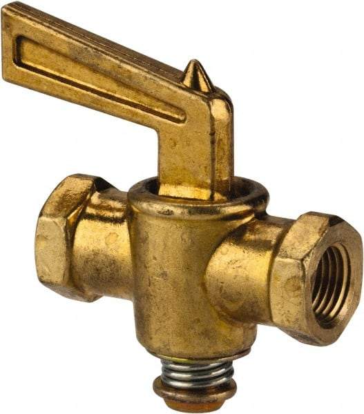 Eaton - Steel Female Pipe Drain Cock & Shutoff Valve - 1/8 Thread, 30 Max psi - Industrial Tool & Supply