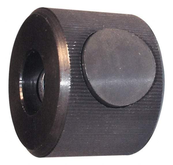 Morton Machine Works - 5/16-18" UNC Thread, Black Oxide Finish, Steel Round Knurled Push Button Thumb Nut - 3/4" Overall Height, 1-1/8" Head Diam - Industrial Tool & Supply
