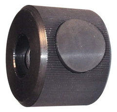 Morton Machine Works - M6x1.00 Metric Coarse Thread, Black Oxide Finish, Steel Round Knurled Push Button Thumb Nut - 14.5mm Overall Height, 26mm Head Diam - Industrial Tool & Supply