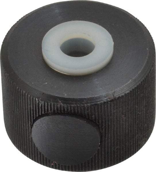 Morton Machine Works - 3/8-16" UNC Thread, Black Oxide Finish, Steel Round Knurled Push Button Thumb Nut - 3/4" Overall Height, 1-1/8" Head Diam - Industrial Tool & Supply