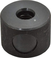 Morton Machine Works - 1/2-13" UNC Thread, Black Oxide Finish, Steel Round Knurled Push Button Thumb Nut - 1-1/8" Overall Height, 1-1/2" Head Diam - Industrial Tool & Supply