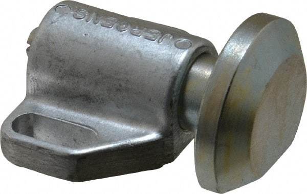 Jergens - 2" Body Width x 1-3/8" Body Len, 1/4" Stroke Len, 1-1/2" Btw Mt Hole Ctrs, Tangless Square Spring Locating Stop - 14 Lb Init End Force, 32 Lb Mid End Force, 14 Lb Final End Force, 1-1/2" Stop Head Width x 1-1/2" Stop Head Height - Industrial Tool & Supply