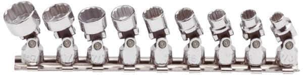 Proto - 9 Piece 1/4" Drive Standard Socket Set - 12 Points, 7/32 to 9/16", Inch Measurement Standard - Industrial Tool & Supply