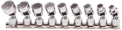 Proto - 9 Piece 1/4" Drive Standard Socket Set - 12 Points, 7/32 to 9/16", Inch Measurement Standard - Industrial Tool & Supply