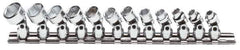 Proto - 12 Piece 1/4" Drive Standard Socket Set - 6 Points, 5 to 15mm, Metric Measurement Standard - Industrial Tool & Supply
