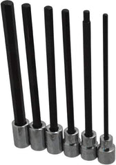 Proto - 6 Piece 3/8" Drive Metric Hex Bit Socket Set - 4 to 10mm Hex - Industrial Tool & Supply