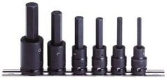 Proto - 6 Piece 1/2" Drive Metric Impact Hex Bit Socket Set - 6 to 17mm Hex - Industrial Tool & Supply