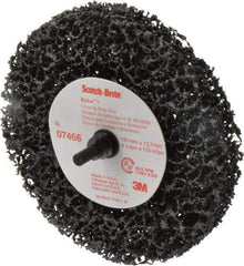 3M - 4" Very Coarse Grade Silicon Carbide Deburring Disc - 1/2" Center Hole, Quick Change Connection, Black, 8,000 Max RPM - Industrial Tool & Supply