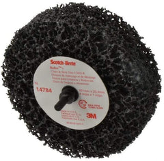 3M - 4" Very Coarse Grade Silicon Carbide Deburring Disc - 1" Center Hole, Arbor Connection, Black, 8,000 Max RPM - Industrial Tool & Supply