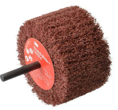 3M - 3" Diam x 1-3/4" Face Width, Coarse Aluminum Oxide Nonwoven Mounted Flap Wheel - 1/4" Shank Mount, 8,500 Max RPM - Industrial Tool & Supply