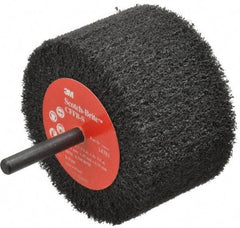 3M - 3" Diam x 1-3/4" Face Width, Fine Silicon Carbide Nonwoven Mounted Flap Wheel - 1/4" Shank Mount, 8,500 Max RPM - Industrial Tool & Supply