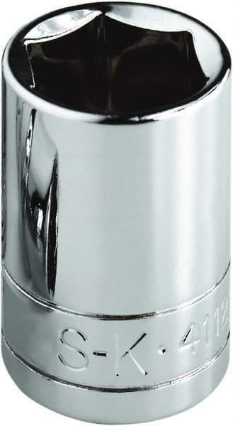 SK - 9/16", 1/4" Drive, Standard Hand Socket - 6 Points, Steel, Chrome Finish - Industrial Tool & Supply