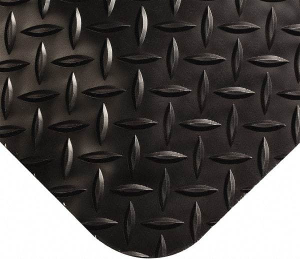 Wearwell - 35' Long x 3' Wide, Dry Environment, Anti-Fatigue Matting - Black, Vinyl with Nitrile Blend Base, Beveled on 4 Sides - Industrial Tool & Supply