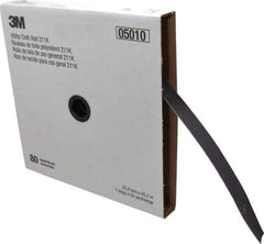 3M - 1" x 50 Yd 80 Grit Aluminum Oxide Cloth Roll - Medium Grade, J Weighted Backing - Industrial Tool & Supply