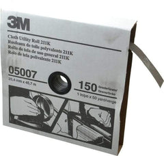 3M - 1" x 50 Yd 150 Grit Aluminum Oxide Cloth Roll - Very Fine Grade, J Weighted Backing - Industrial Tool & Supply