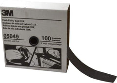 3M - 2" x 50 Yd 100 Grit Aluminum Oxide Cloth Roll - Fine Grade, J Weighted Backing - Industrial Tool & Supply