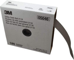 3M - 2" x 50 Yd 180 Grit Aluminum Oxide Cloth Roll - Very Fine Grade, J Weighted Backing - Industrial Tool & Supply