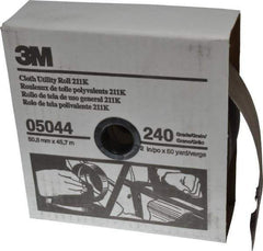 3M - 2" x 50 Yd 240 Grit Aluminum Oxide Cloth Roll - Very Fine Grade, J Weighted Backing - Industrial Tool & Supply