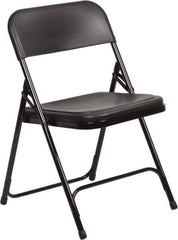 NPS - 18-3/4" Wide x 20-3/4" Deep x 29-3/4" High, Steel Folding Chair with Plastic Seat & Back - Black with Black Frame - Industrial Tool & Supply