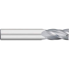 Square End Mill: 5/8'' Dia, 1-1/4'' LOC, 5/8'' Shank Dia, 3-1/2'' OAL, 4 Flutes, Solid Carbide Single End, Uncoated, Upcut Flute, 30 ° Helix, Centercutting, RH Cut, RH Flute