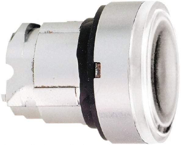 Schneider Electric - 22mm Mount Hole, Flush, Pushbutton Switch Only - Round, White Pushbutton, Nonilluminated, Momentary (MO) - Industrial Tool & Supply