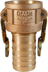 Dixon Valve & Coupling - 1-1/2" Brass Cam & Groove Suction & Discharge Hose Female Coupler Hose Shank - Part C, 250 Max psi - Industrial Tool & Supply