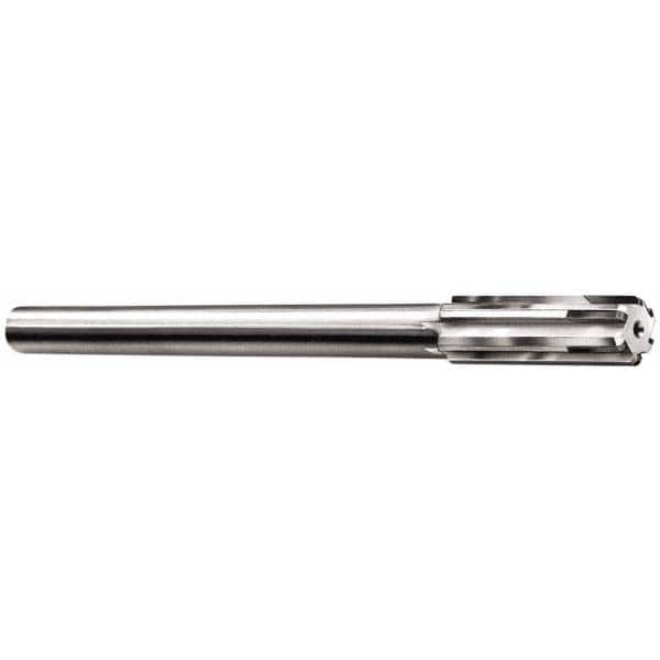 Made in USA - 0.4091 to 0.441" Diam, 3/8" Diam Shank, 1-3/4" Flute, Semi Finish Semi Ground Chucking Reamer - Industrial Tool & Supply