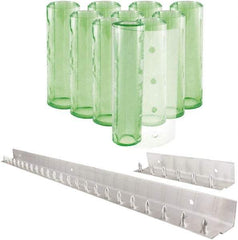Aleco - 5' Door Width x 8' Door Height PVC Clear Smooth Antistatic Strip Door Kit - Light Green Tint - Industrial Tool & Supply