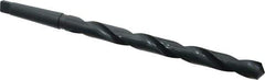 Interstate - 59/64", 3MT 118° Point High Speed Steel Taper Shank Drill Bit - Oxide Finish, 10" Flute Length, 15" OAL, Spiral Flute, Series 502 - Industrial Tool & Supply