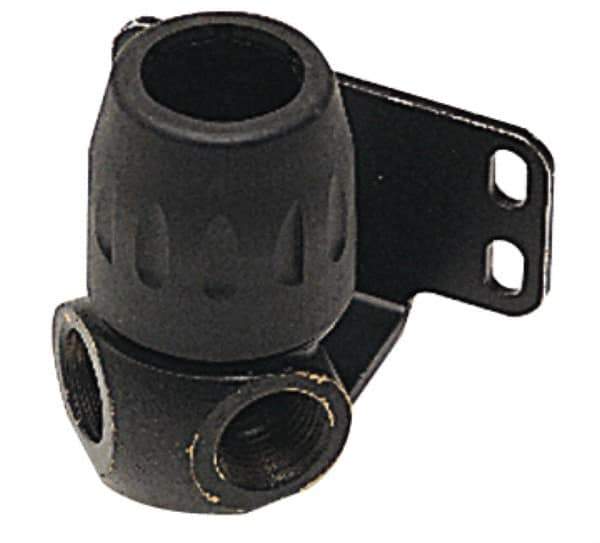 Transair - 1/2 & 1/4 Female NPT, 7/8" ID, Air Hose 90° Two Port Wall Bracket - 232 Max psi, 3-3/16" Long, Plastic - Industrial Tool & Supply