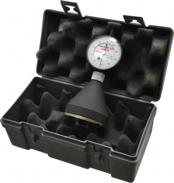 SPI - 1 to 2", 90 to 127° Included Angle, Internal Chamfer Gage - White Hardened Tool Steel (Plunger), 3 Blade & Conical Plunger, 0.002" Accuracy, 0.001" Graduation - Industrial Tool & Supply