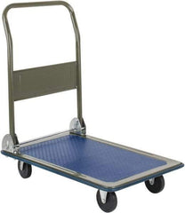 Value Collection - 300 Lb Capacity Steel Platform Truck - Steel Deck, 19" OAW, Rubber Casters - Industrial Tool & Supply