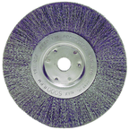 7" - Diameter Medium Face Bench Grinder Wheel; .014" Crimped Steel Wire Fill; 5/8" Arbor Hole; Retail Pack - Industrial Tool & Supply