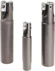Tungaloy - 1/2" Cut Diam, 0.433" Max Depth of Cut, 5/8" Shank Diam, 3.35" OAL, Indexable Square Shoulder End Mill - ASMT 11T3.. Inserts, Weldon Shank, 90° Lead Angle - Industrial Tool & Supply