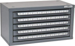 Huot - 5 Drawer, #2-56 to #12-28 Tap Storage - 14-5/8" Wide x 7-3/8" Deep x 7-3/4" High, Steel - Exact Industrial Supply