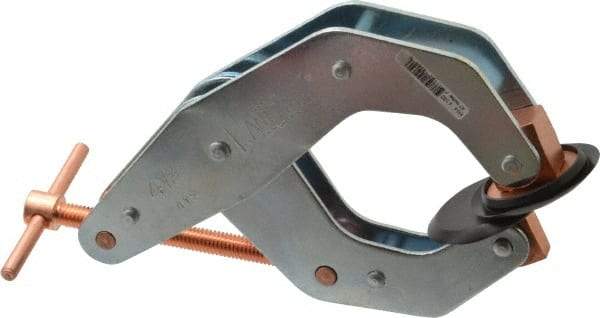 Kant Twist - 1,700 Lb, 4-1/4" Max Opening, 2-1/4" Open Throat Depth, 2-1/2" Closed Throat Depth, Cantilever Clamp - High Tensile Steel Jaw, T-Handle, 7" OAL, 6-3/4" Max Width - Industrial Tool & Supply