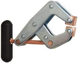 Made in USA - 800 Lb, 2" Max Opening, 1-1/8" Open Throat Depth, Cantilever Clamp - High Tensile Steel Jaw, T-Handle - Industrial Tool & Supply